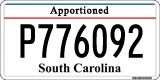 South Carolina, Apportioned (A123456)