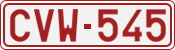 License plate of Belgium, 1951 year system