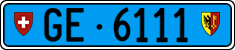 License plate of Switzerland, Work and fire vehicles (blue)
