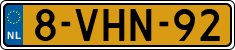 License plate of the Netherlands, Light Commercial Vehicles (1994 system)