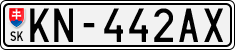 License plate of Slovakia, Cars