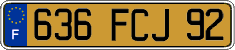 French license plate, FNI