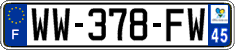 French license plate, SIV (temporary)