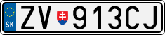 License plate of Slovakia, Cars