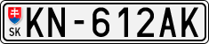License plate of Slovakia, Cars