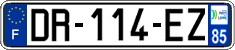 French license plate, SIV (ordinary)