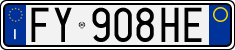 License plate of Italy, Cars (1994 year series)