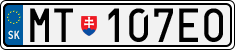 License plate of Slovakia, Cars