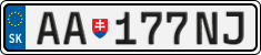 License plate of Slovakia, Cars