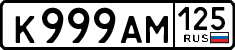 License plate Russia, Cars