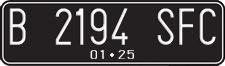 License plate of Indonesia, Regular plates