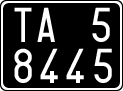 License plate of Italy, Cars (1927 year series)