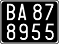 License plate of Italy, Cars (1927 year series)