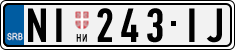License plate of Serbia, Cars