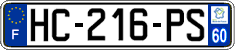 French license plate, SIV (ordinary)