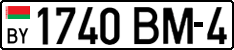 License plate Belarus, Cars (2004)