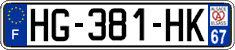 French license plate, SIV (ordinary)