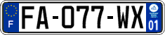 French license plate, SIV (ordinary)