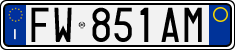 License plate of Italy, Cars (1994 year series)