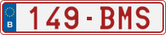 License plate of Belgium, 1951 year system