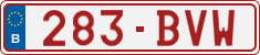 License plate of Belgium, 1951 year system