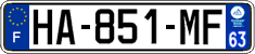 French license plate, SIV (ordinary)