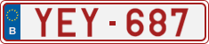 License plate of Belgium, 1951 year system