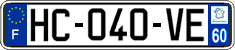 French license plate, SIV (ordinary)