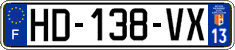 French license plate, SIV (ordinary)