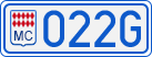 License plate of Monaco, Cars