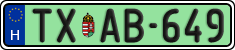 license plates of Hungary, Taxi (2022)