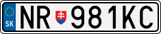 License plate of Slovakia, Cars