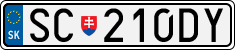 License plate of Slovakia, Cars