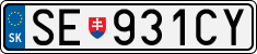 License plate of Slovakia, Cars