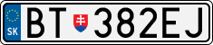 License plate of Slovakia, Cars