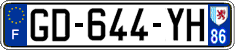 French license plate, SIV (ordinary)