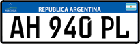 License plate of Argentina, Cars (Mercosur, AB 123 CD)