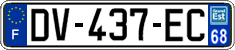 French license plate, SIV (ordinary)