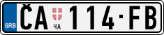 License plate of Serbia, Cars