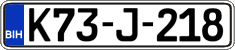 License plate of Bosnia and Herzegovina, Regular plates
