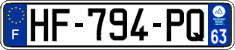 French license plate, SIV (ordinary)