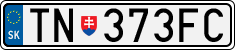 License plate of Slovakia, Cars