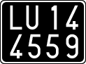 License plate of Italy, Cars (1927 year series)