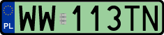 License plates of Poland, Electric vehicles
