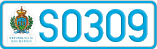 License plate of San Marino, Cars (A1234)