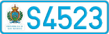 License plate of San Marino, Cars (A1234)