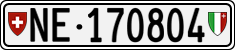 License plate of Switzerland, Cars