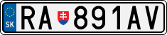 License plate of Slovakia, Cars