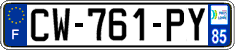 French license plate, SIV (ordinary)