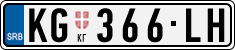 License plate of Serbia, Cars